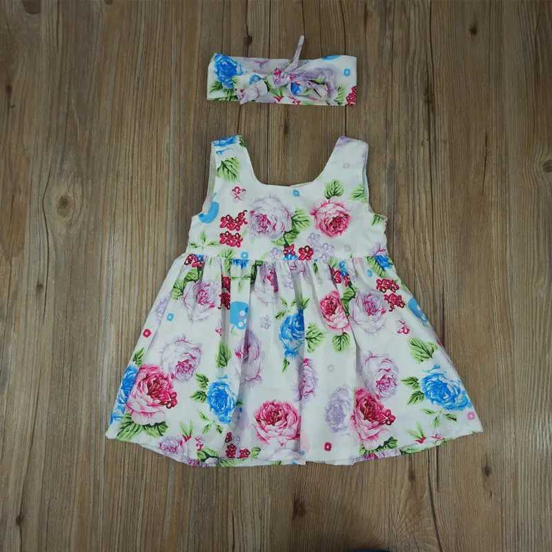 Pajamas Children children girls floral vests matching headbands summer buttons no sleeping sunlight girls clothing WX5.31