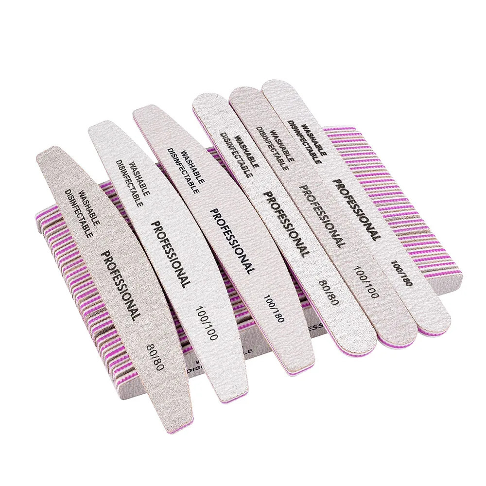3/5pcs/10pcs Nailfile Professional Nail Buffer Black Sandpaper Strong Lime Angle 80/100/180 Buffing Sanding Files 240627