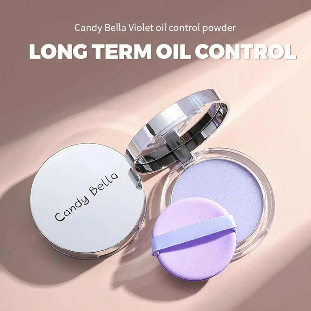 Lavender Pressed Powder Matte Powder Lasting Oil Control Full Coverage Face Compact Setting Powder Makeup Foundation Cosmetics 240627
