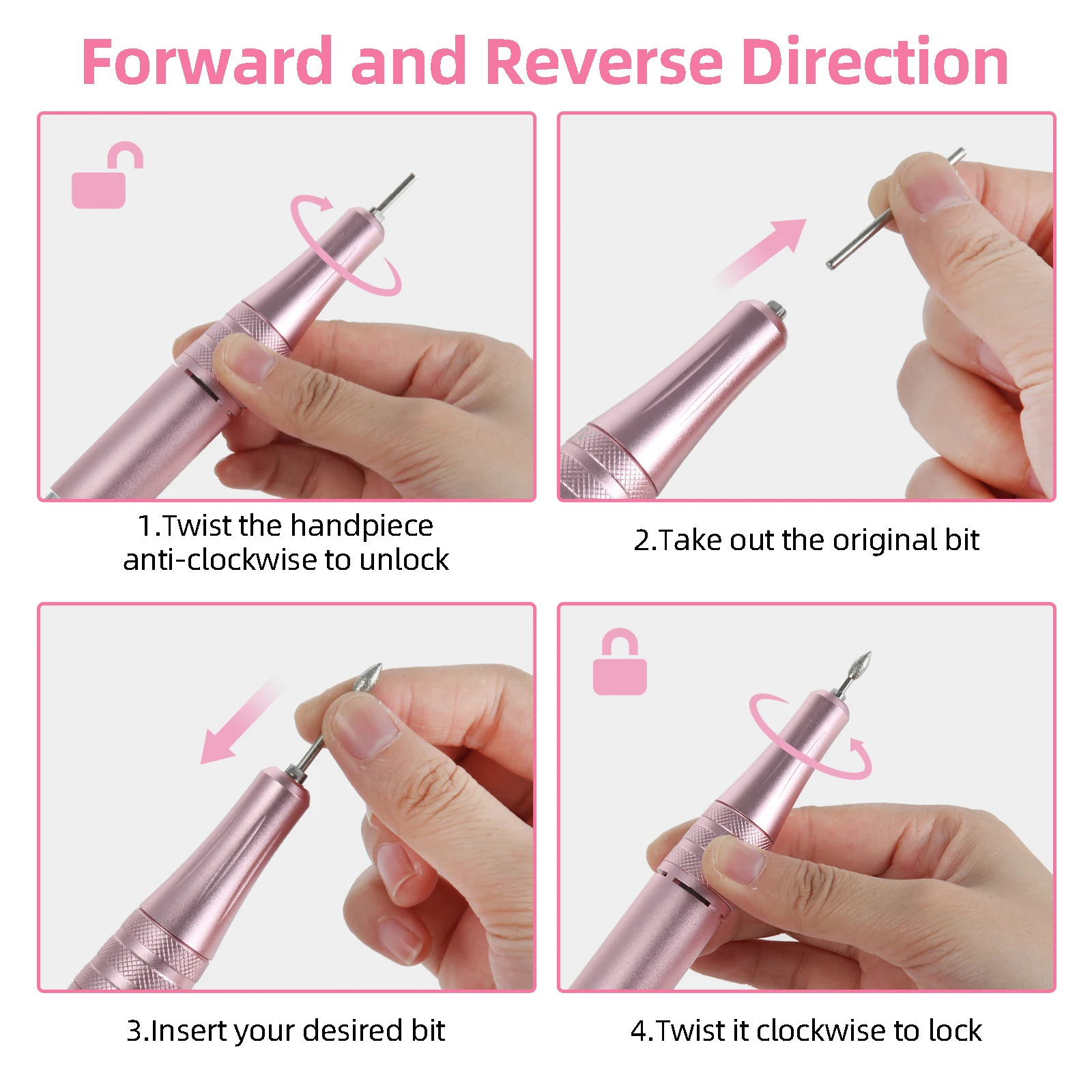 35000RPM Electric Nail Drill Machine Portable Nail File Kit for Acrylic With Adjustable Speed Display Manicure Pedicure Home Use 240627