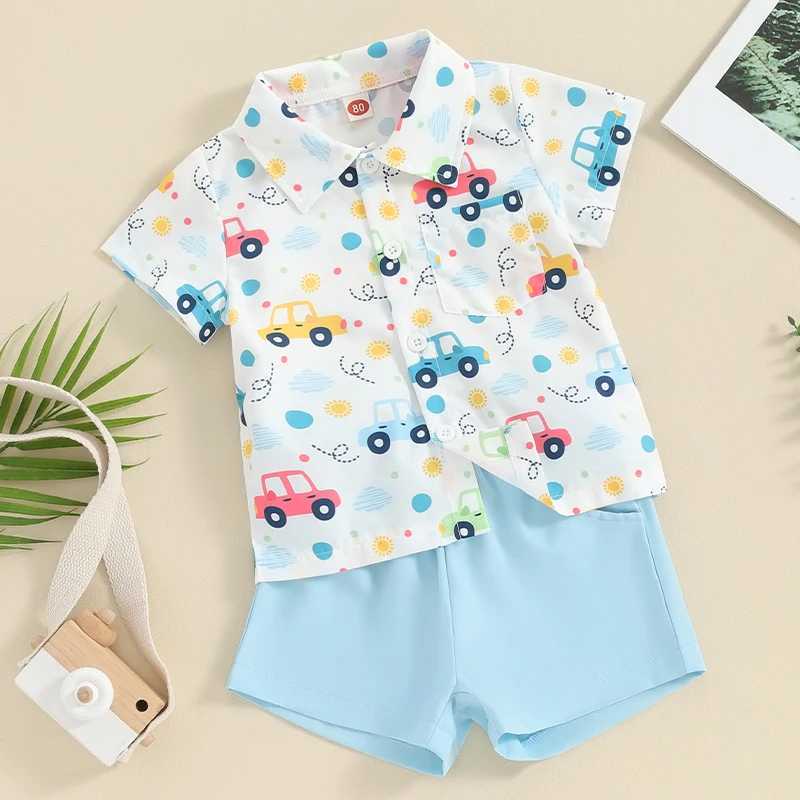 Pajamas Baby boy summer clothing set letter printed short sleeved T-shirt top baby clothing set WX5.31