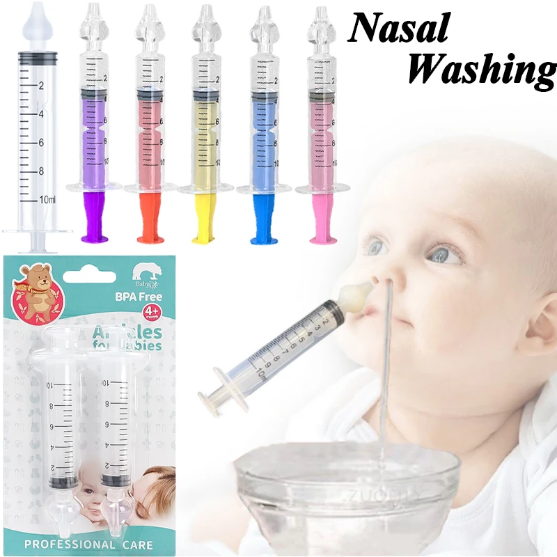 2Pcs Needle Tube Nasal Aspirator for Baby Care Nose Clean 10ML Baby Rhinitis Nasal Washer Needle Tube Infant Kids Nose Washing
