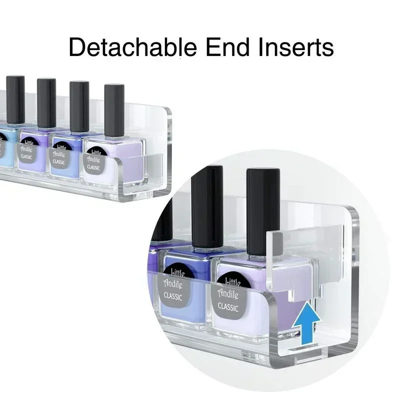 4/6Layer Nail Polish Display Rack Transparent Acrylic Storage Holder Nail Art Tools Lipstick Organizer Wall-mounted Shelf 240627