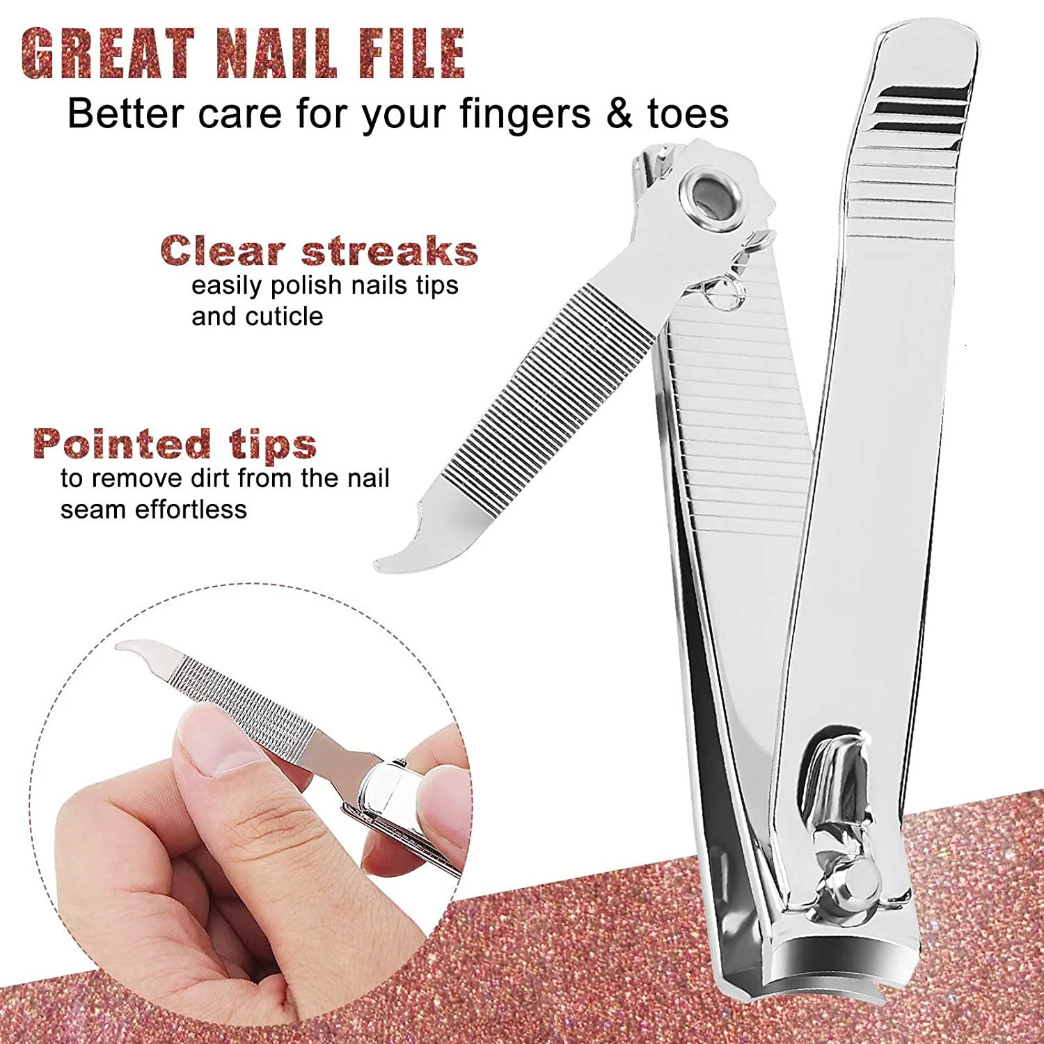 Nail ClipperPremium Stainless Steel Fingernail and Toenail Clipper Cutters Fingernail Clipper Cutters with Nail File Sharp. 240627