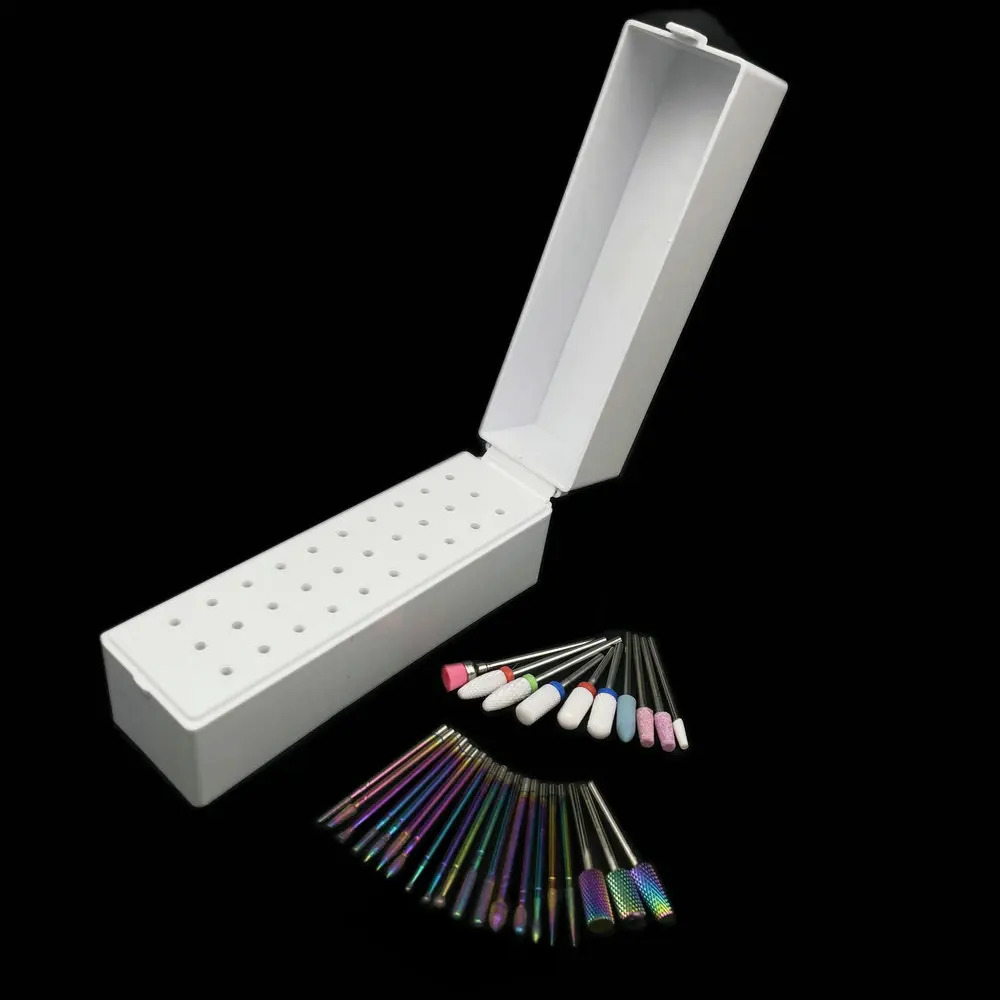 30Pcs Nail Drill Bits Ceramic Diamond Cuticle Efile Carbide r for Home Salon Acrylic Gel Nail Manicure Pedicure Tools 240627