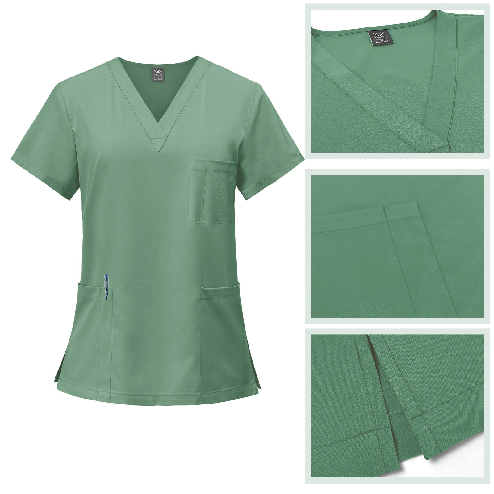 Slim Fit Scrubs Uniform Women Scrub Sets Nursing Accessories Hospital Surgery Gowns Dental Clinic Beauty Salon Workwear 240620