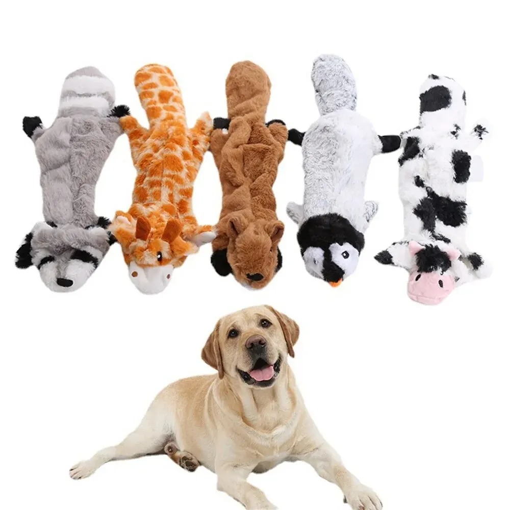 Chew Squeaker Squeaky Pet Plush Stuffingless Fox Fur Toys For Small Medium Large Dog Pets Supplies 1PC Free shipping