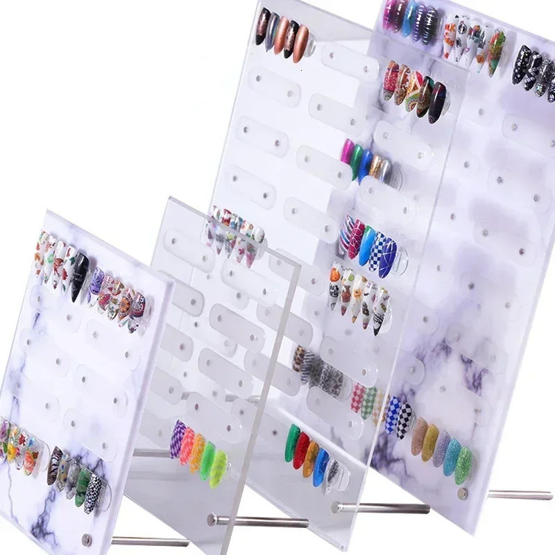 Nail Art Transparent Acrylic Dust-proof Display Stand Display Board Work Sample Display Frame Art Tools Nail Organizer A 240627