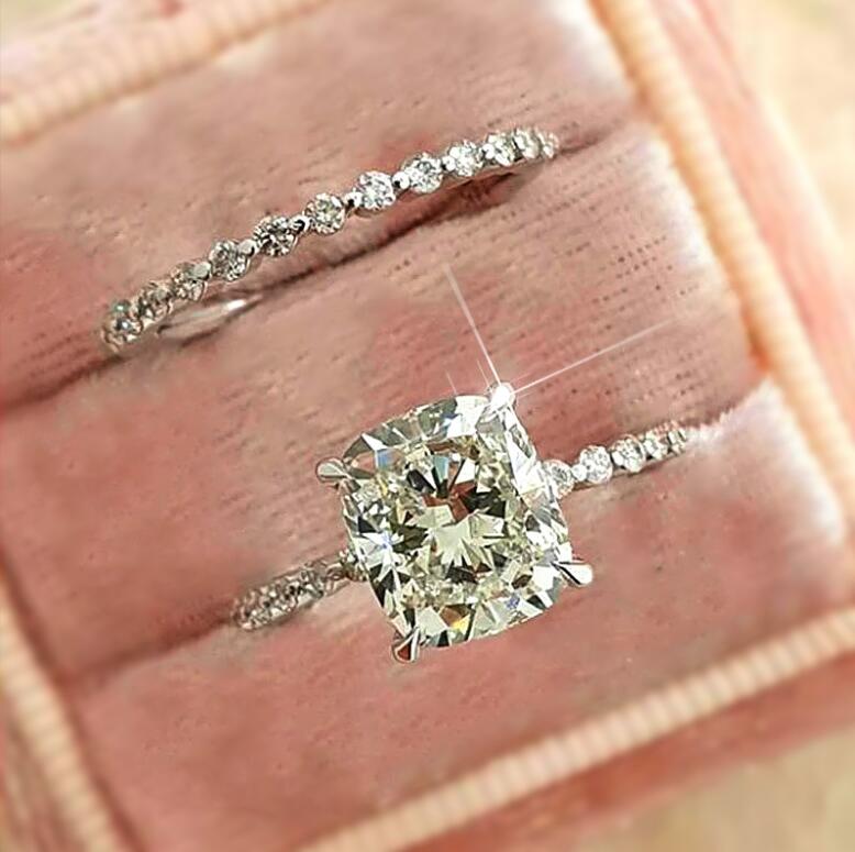 Exquisite Sterg Sier Wedding Rings Set: 5A Cubic Zircon Eternity Band for Women dh5727163