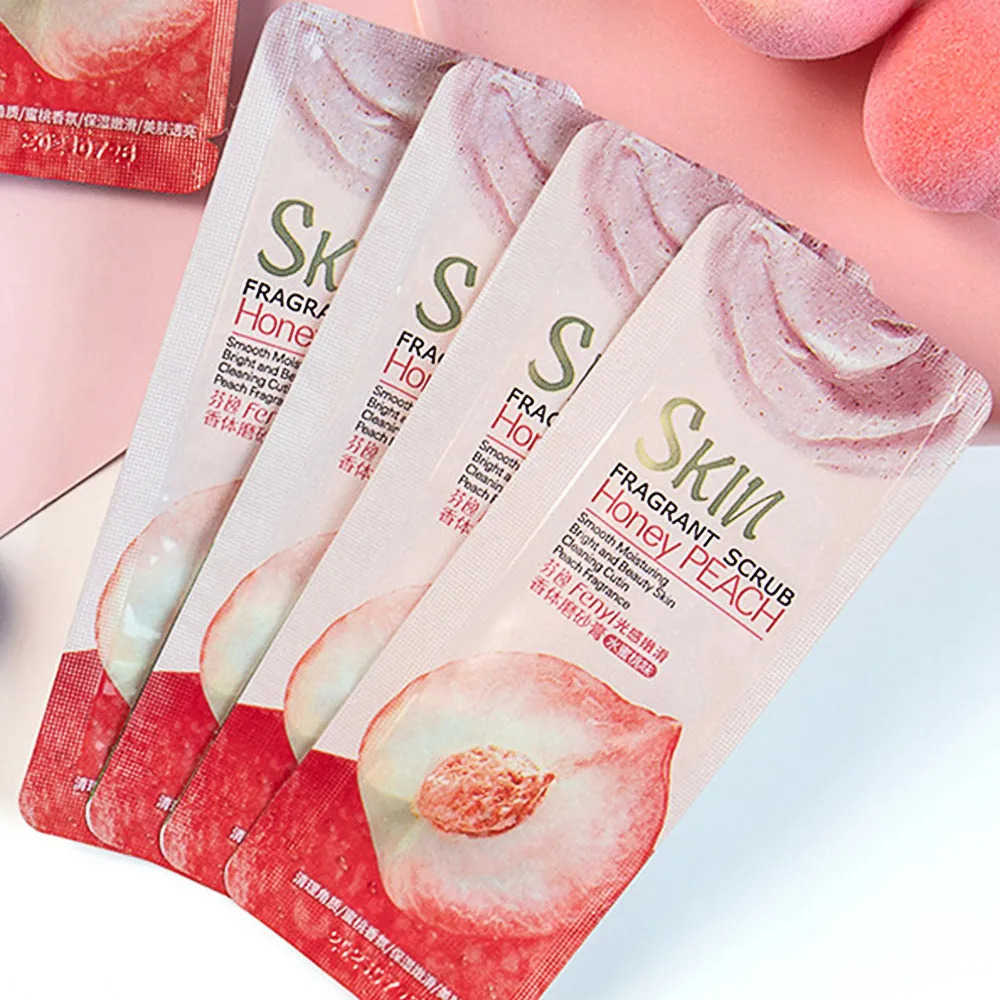 FENYI 15pcs Shea Butter Body Scrub Face Exfoliating Peach Extract Deep Cleansing Moisturizer Soft Whitening Skin Care Body Care 240627