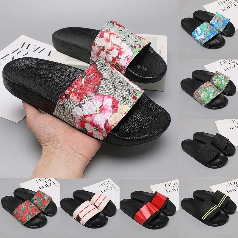 Designer Sandals women slides slippers flat sliders Script logo Slide slipper platform Canvas Rubber sliders womens mules mens luxury shoes Summer beach sandal
