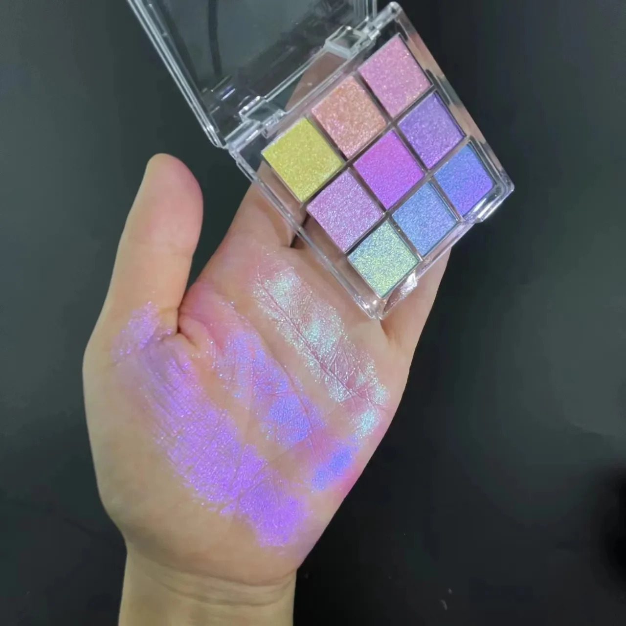 9 Color Vegan Multichrome Eyeshadow Palette Super Smooth Highly Pigment Duochrome Multichrome Eyeshadow 240624