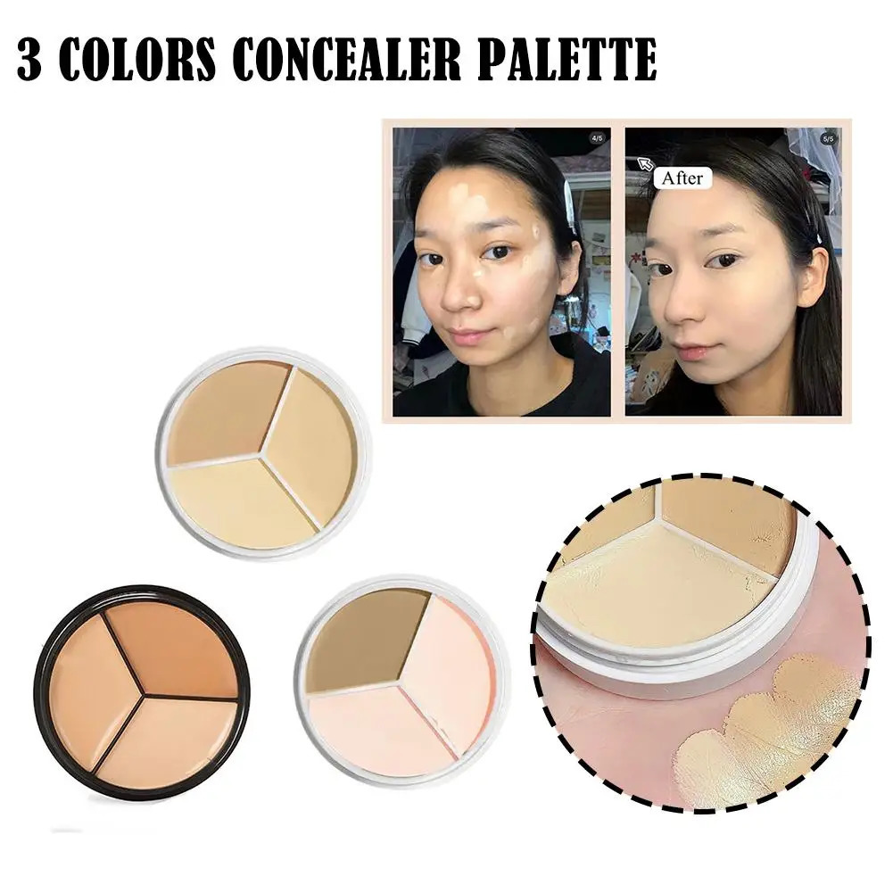 Contour Concealer Palette With Brush Full Coverage Spot Makeup Cosmetics Cream Circles Dark Colors Concea F8L9 240627