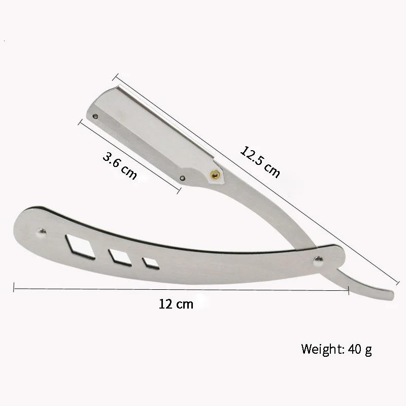 Men Shaving Barber Tools Hair Razor and Blades Antique Black Folding Shaving Knife Unisex Hair Removal Without Blade 240627