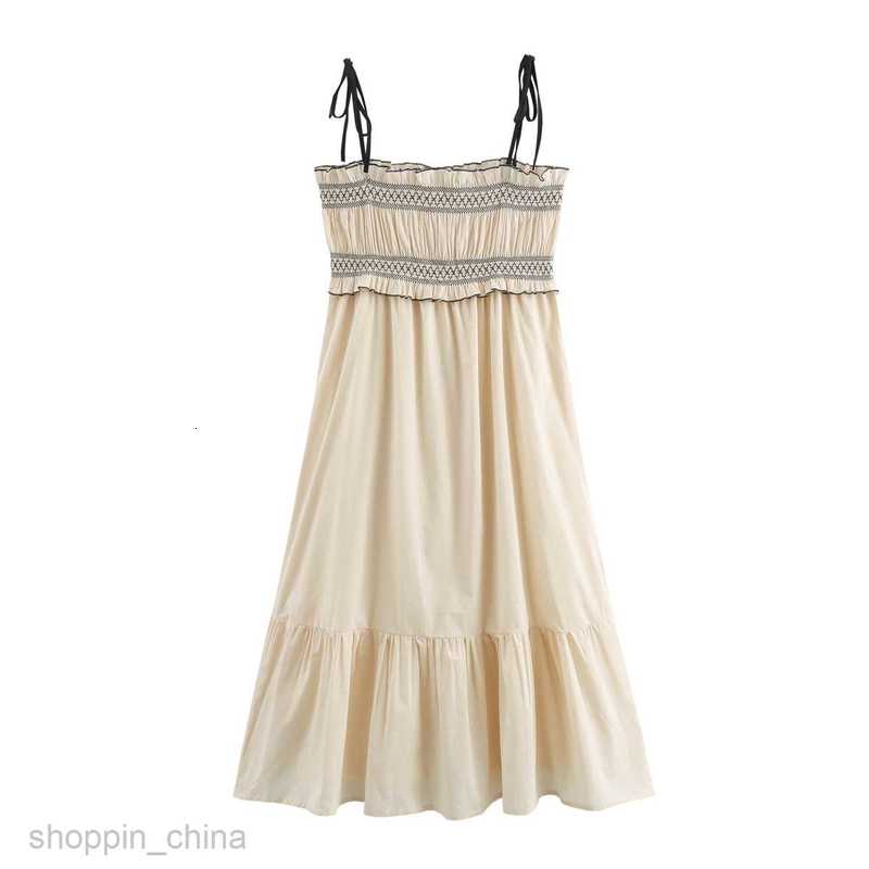 Basic Casual Women Dresses Women's Summer One line Neck Sling Style Lace up Color Block Sling Dress Women's B63127
