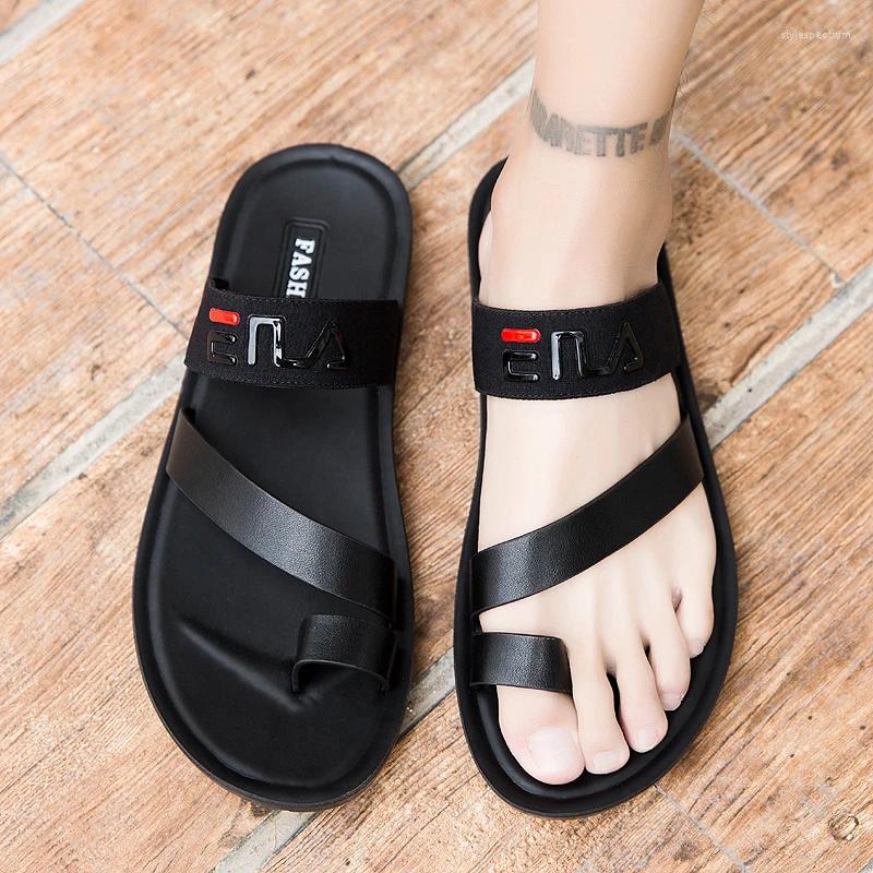 Slippers 2024 Summer Genuine Leather Sandals Men Fashion Brand Quality Gladiator Beach Big Size 44 Casual