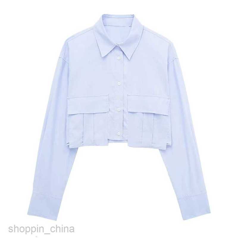 Women Jackets Coats Spring Style Double Pocket Decoration Solid Color Short Long sleeved Shirt for Women