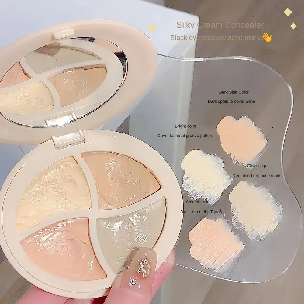 Four Color Face Concealer Makeup Palette Brighten Modify Complexion Coverage Spot Dark Circle Foundation Cream Cosmetic 240627