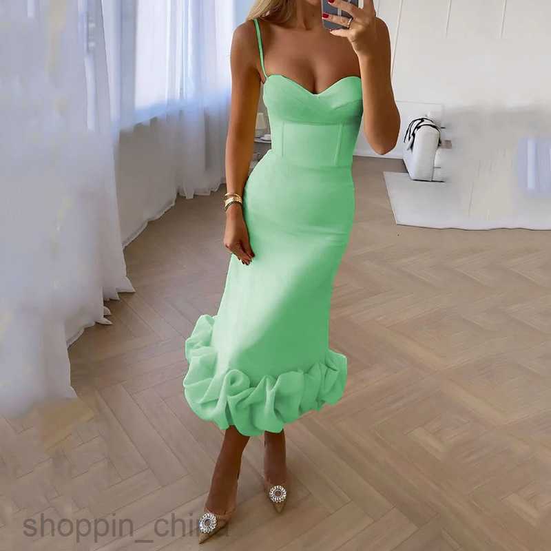 Basic Casual Women Dresses Women's Summer New Sexy Strap Sleeveless Strap Solid Color Dress