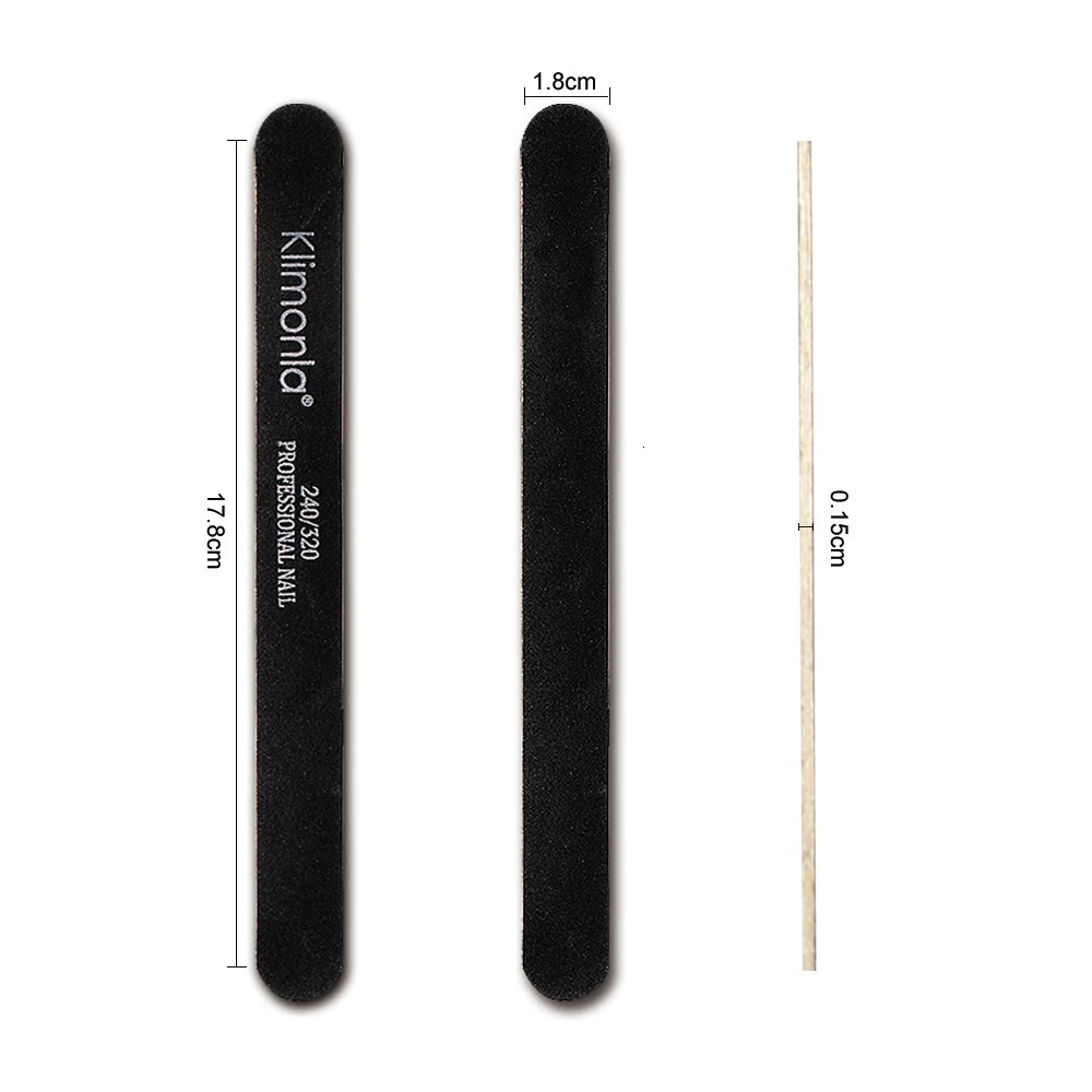 5/10 /20 pcs Wooden Nail File 100/180/240/320 Black Sandpaper Buffer Professional Nail Files Pedicure Manicure Polishing Tools 240627