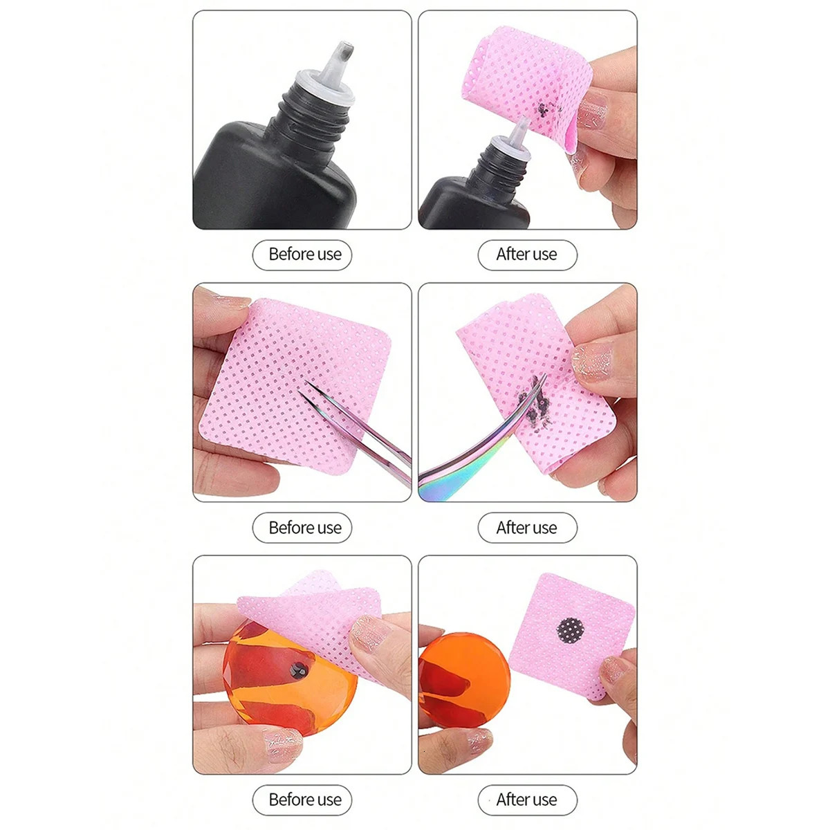 Lint Free Cotton Pads Nail Polish r Wipes Cleaning Tool Nail Art Cleaning Wipes Tips UV Gel Polish Removal Pad Paper Wipes 240627