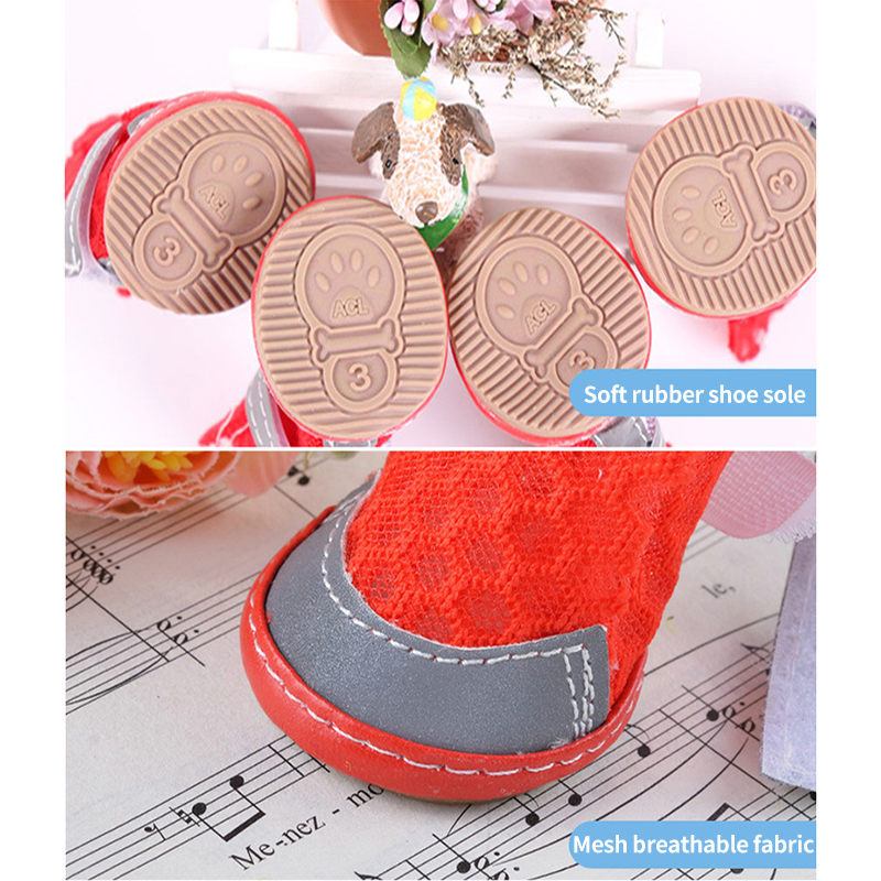 Summer Pet Dog Boots Breathable Mesh Pet Dog Shoes Soft Bottom Anti-slip Dog Booties for Puppy Chihuahua Zapatos Para Perro
