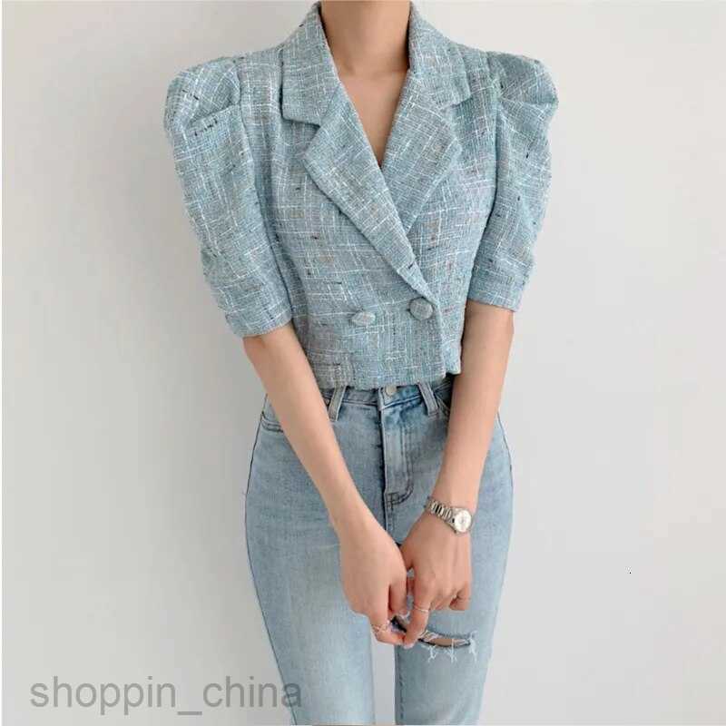 Women Jackets Coats style short style suit for women's new chic socialite temperament short sleeved slim fit jacket