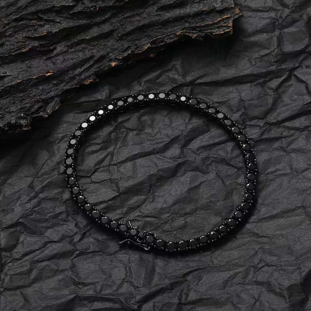 Tennis Bracelet, Jewelry Brand Designer VVS Black Moissanite Bracelet Hip Hop 3mm 4mm 5mm 7-8 inch Ice Dia Pure Sier Valentine's Day Gift