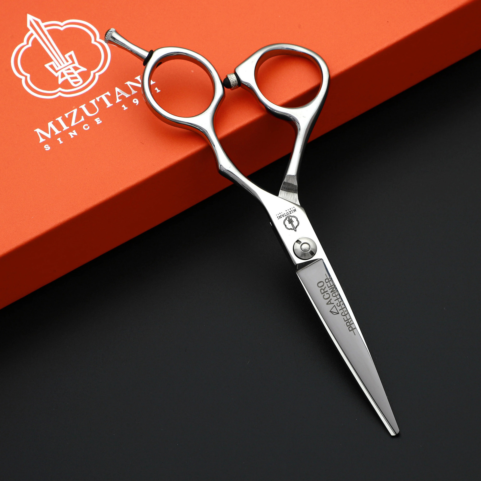 Japan Mizutani 55inch Professional Barber Scissors Mens Traceless Teeth Flat Set Hair Stylist Special Tools 240619