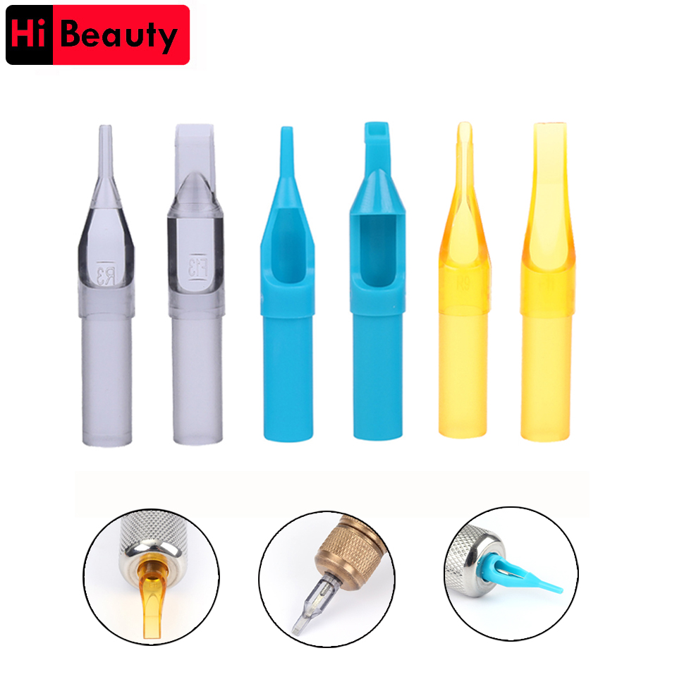 50pcs/Pack Disposable Tattoo Tips RT DT FT Independent Packing For Tatu Cartridges Needles Plastic Mouth Caps Supplies