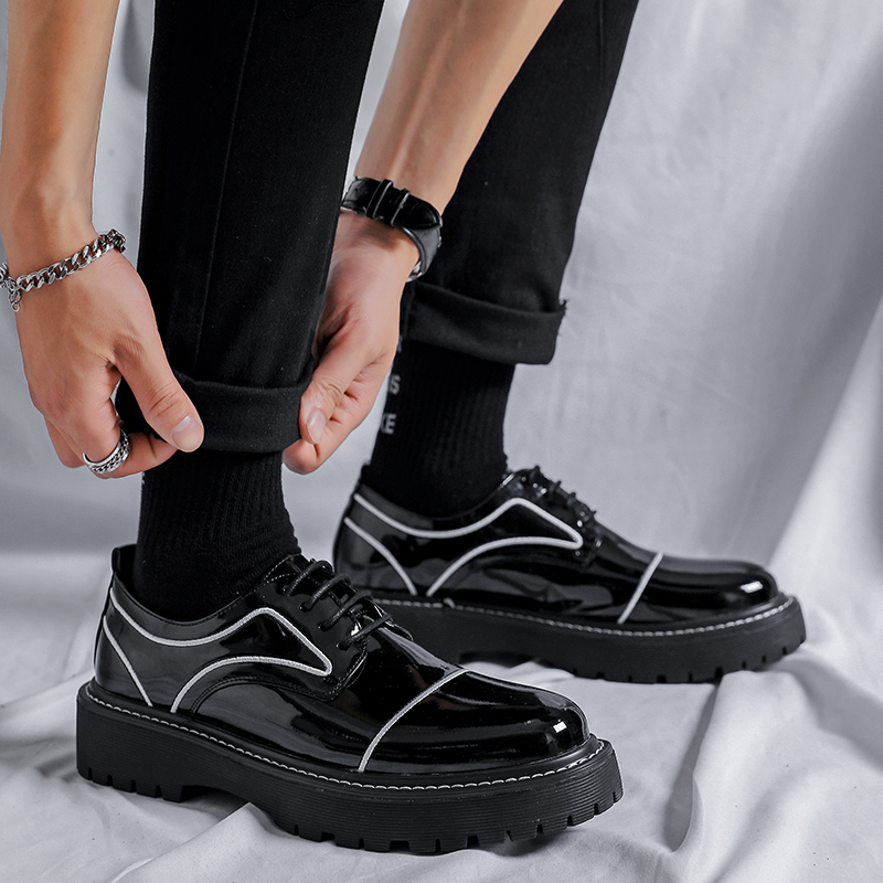 Luxury Brand Oxford Shoes Men Thick Sole Leather Shoes Mirror Black Business Formal Men Shoes Lace Up Gentlemen's Wedding Shoes