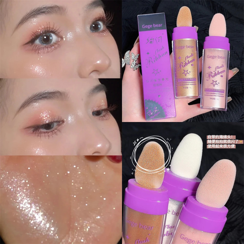 Polvo Hadas Face Body Highlight 3 Colors Cosmetics Highlighter Powder Shimmer Contour Blush Powder Face Makeup Fairy Powder 240627
