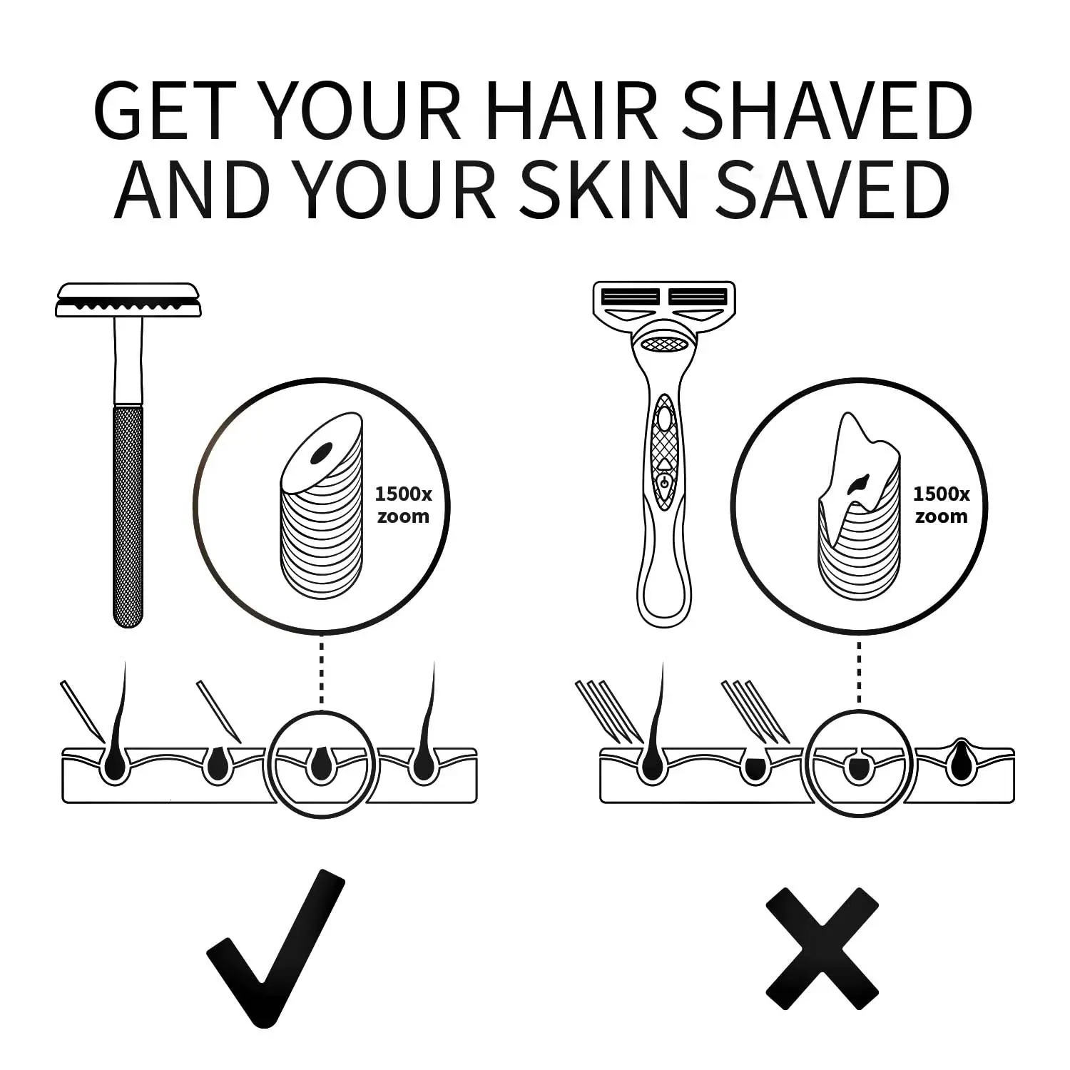 Safety Razor with Weighted Handle and 10 Double Edge Safety Blade RefillsSingle Blade Razor for Men 240627