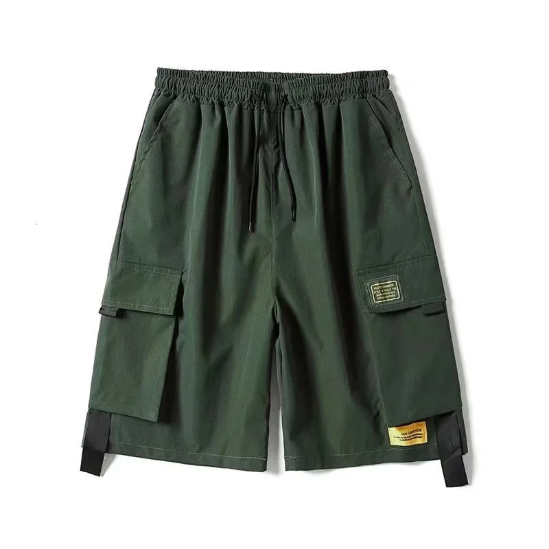 Summer Mens Solid Color Military Cargo Shorts Casual Multipocket Fitness Baggy Tactical Short Pants Y2K Streetwear Bermudas 240620