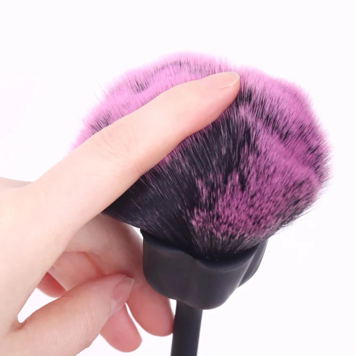 Flower Nail Brush For Manicure Rose Nail Art Brush Nail Accesories Tools Round Small Gel polish Dust Cleaning Brushes 240627