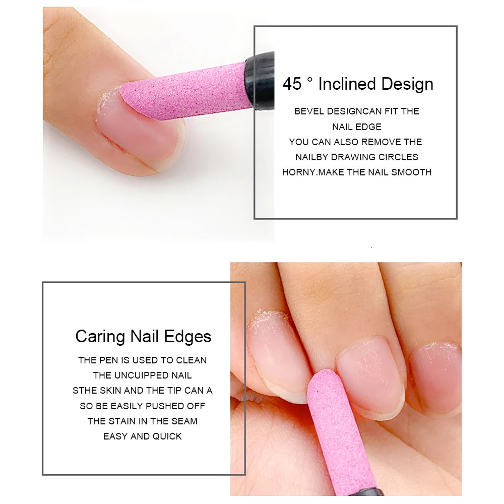 Quartz Stone Scrub Nail File Rods Cuticle r Dead Skin r Perfect Gift Lightweight Portable Handy Use Manicure Tools 240627