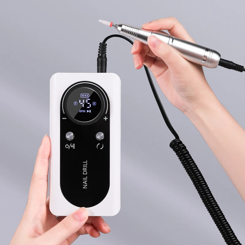 45000rpm Nail Drill Professional Polishing Machine Lathe for Manicure Milling Cutters Electric Sander File Gel Nails Polisher 240627