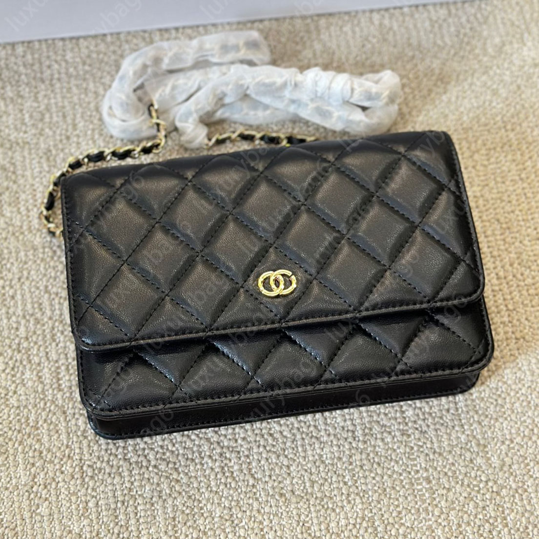 Designer bag Caviar bag Chain bag Leather plaid caviar Gold chain Silver Chain woc bag Shoulder bag Crossbody bag