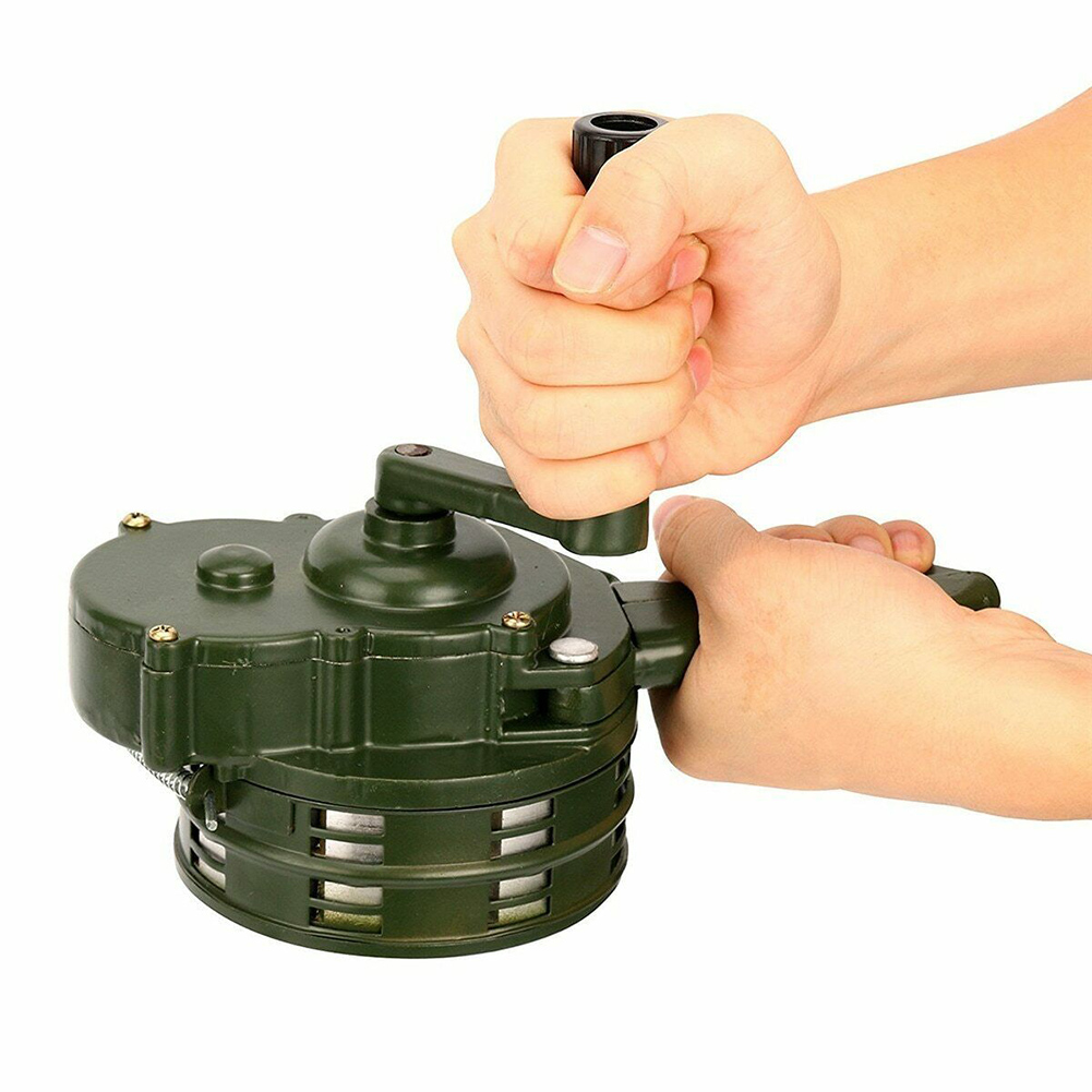 Hand Crank Siren Horn 110dB Manual Operated Metal Alarm Air Raid Emergency Safety EIG88