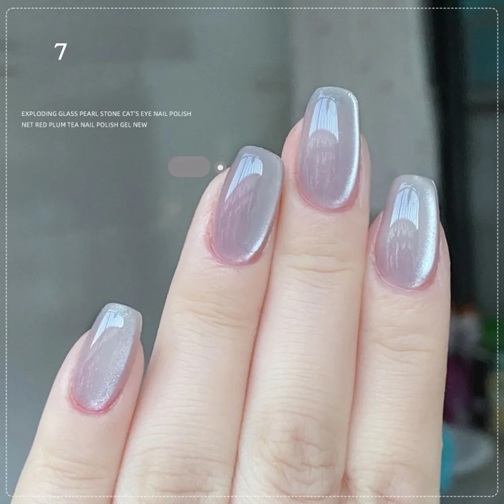 10ml Cat Eye Gel Nail Sparkling Glass Bead Flash White Spar Polish Magnetic Gel Nude Color Semi Permanent Soak Off Nail Polish