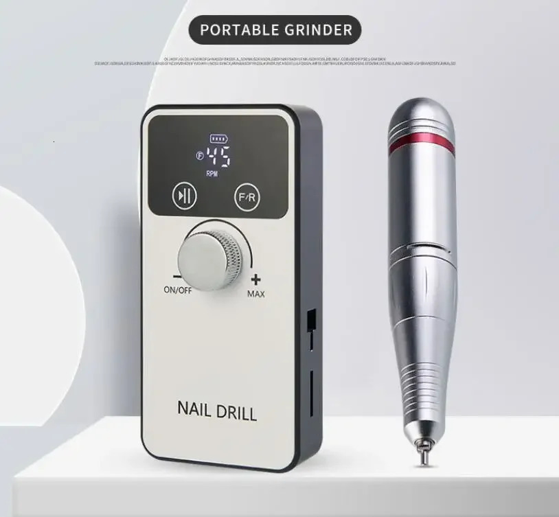 45000RPM Professional Electric Nail Drill Machine Rechargeable Nail File Nails Accessories Gel Nail Polish Sander Low Noise 240627