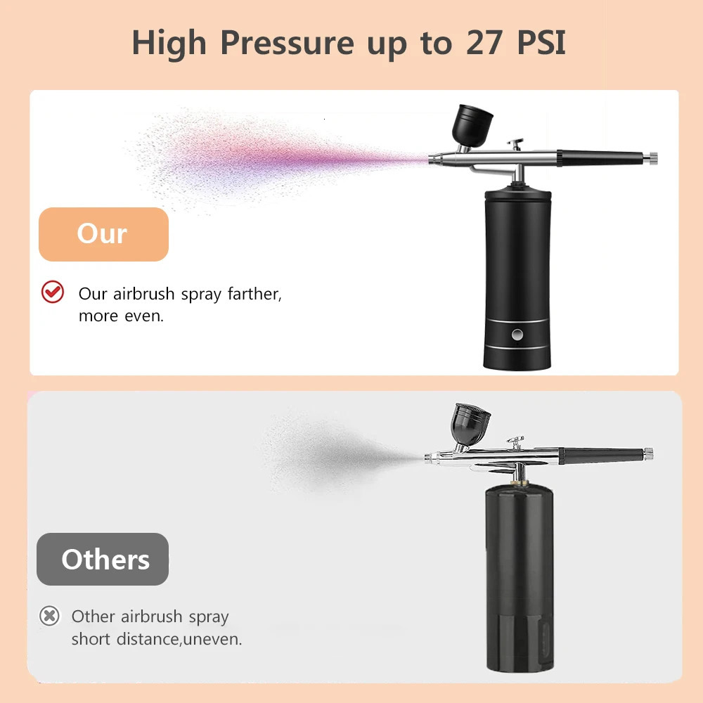 Airbrush Nail Art Painting Kit with Compressor Mini Airbrush for Nail Art Cake Painting Portable Hand Sprayer Gun Airbrush Nail 240627