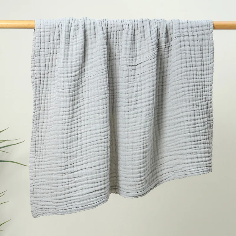 6 Layers Gauze Baby Quilt Wrap Cotton Infant Gauze Bath Towel Receiving Blanket Solid Color Waffle Absorbent Cover 105*105cm 240627