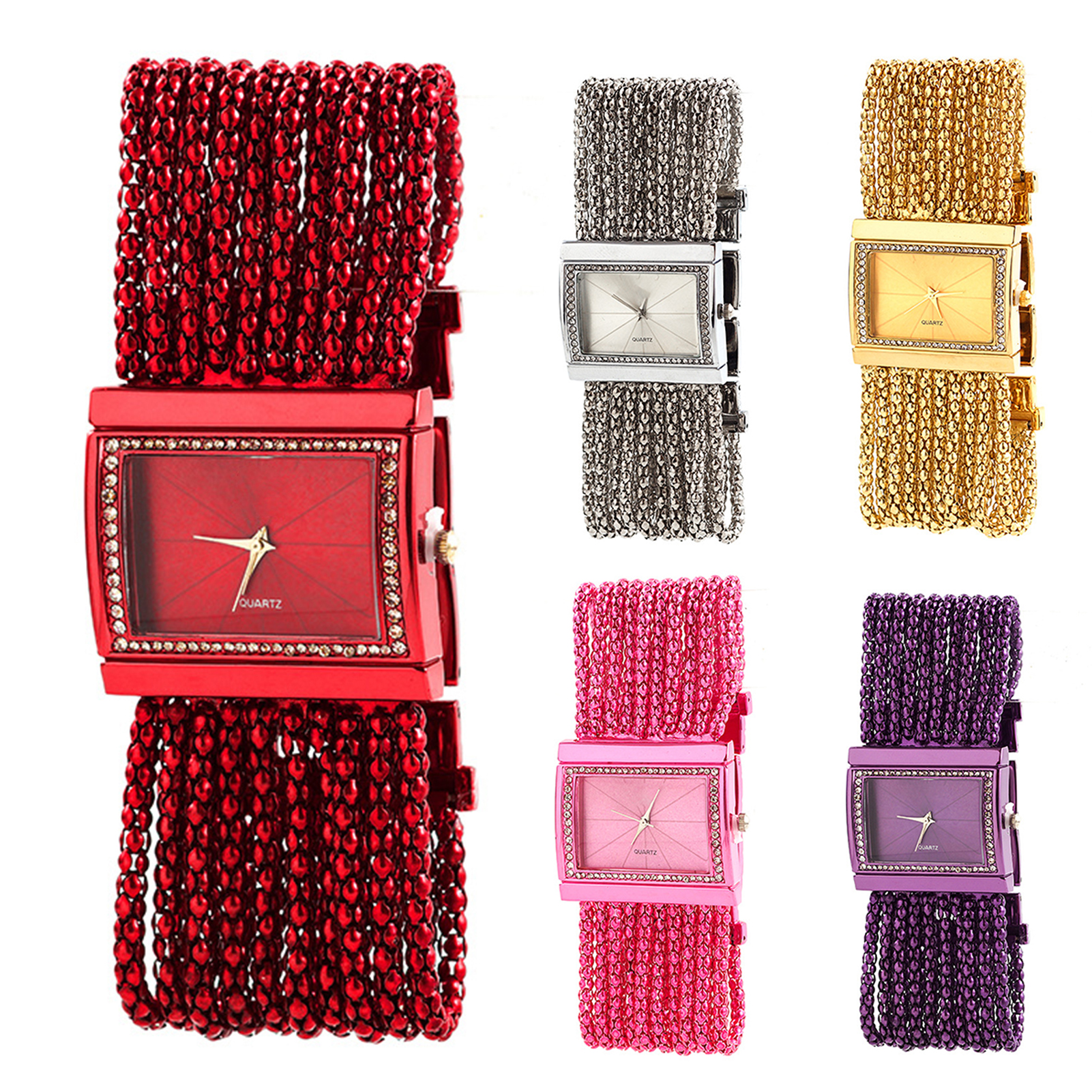 Quartz Wristwatch Women's Watch RelogioFeminino Silver Tone Band Rhinestone Bangle Bracelet Watch For WomenMontreFemmeRelojMujer
