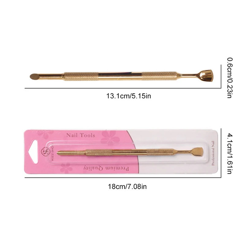 1 PC Double-ended Stainless Steel Cuticle Pusher Nail Manicures r Dead Skin Push r Manicure Tool 240627