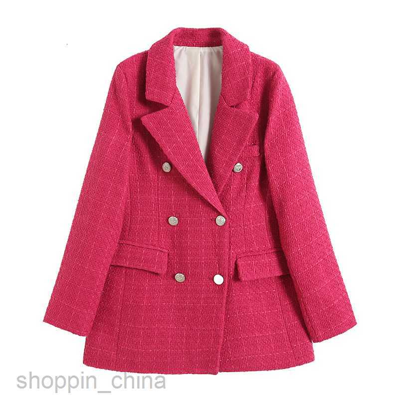 Women Jackets Coats New Women's 4-color Texture Double breasted Mid length Suit Coat for Women K2