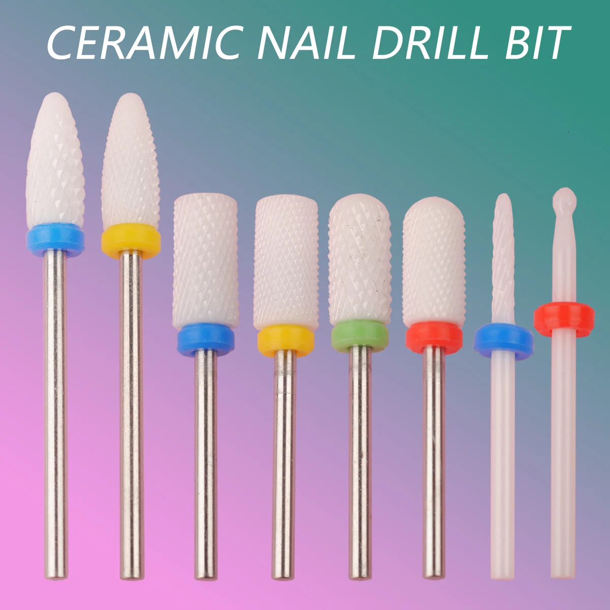 19pcs Nail Drill Bits Sets 3/32 Inch Cuticle Electric Nail File And Ceramic Acrylic Gel Nail Bit Kit Acrylic Nail Art Tools 240627
