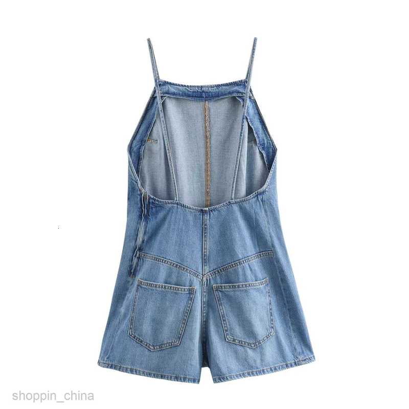 Women Jeans Women's Summer Fashion Street denim style backless slim fit women's jumpsuit