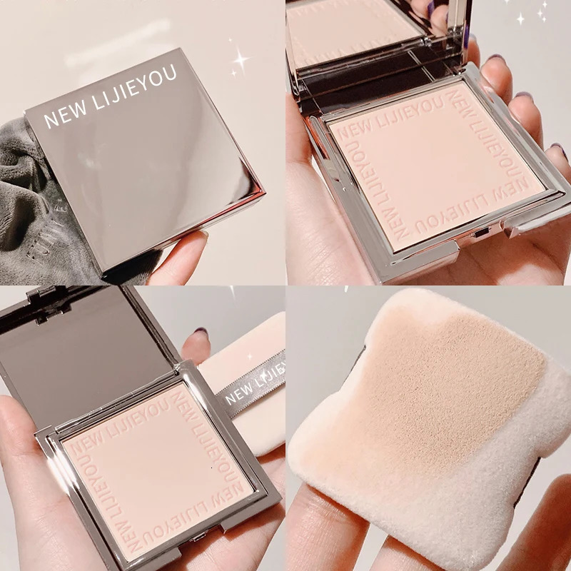 Waterproof powder with mirror durable makeup full face coverage compact powder cosmetics base 3 colors 240627