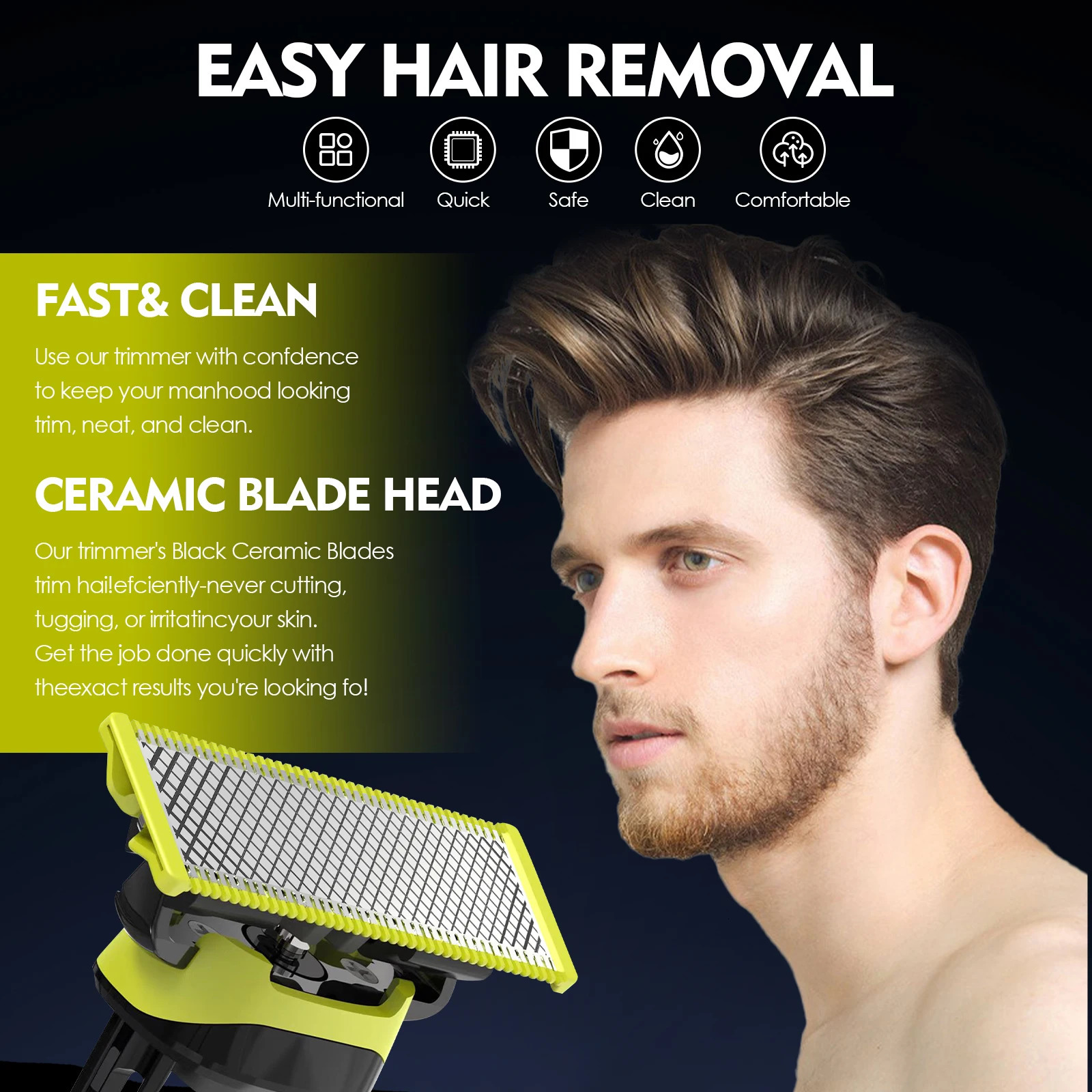 Replacement Heads for T-Blade Electric Trimmer Compatible with QP 23456812Count 240627